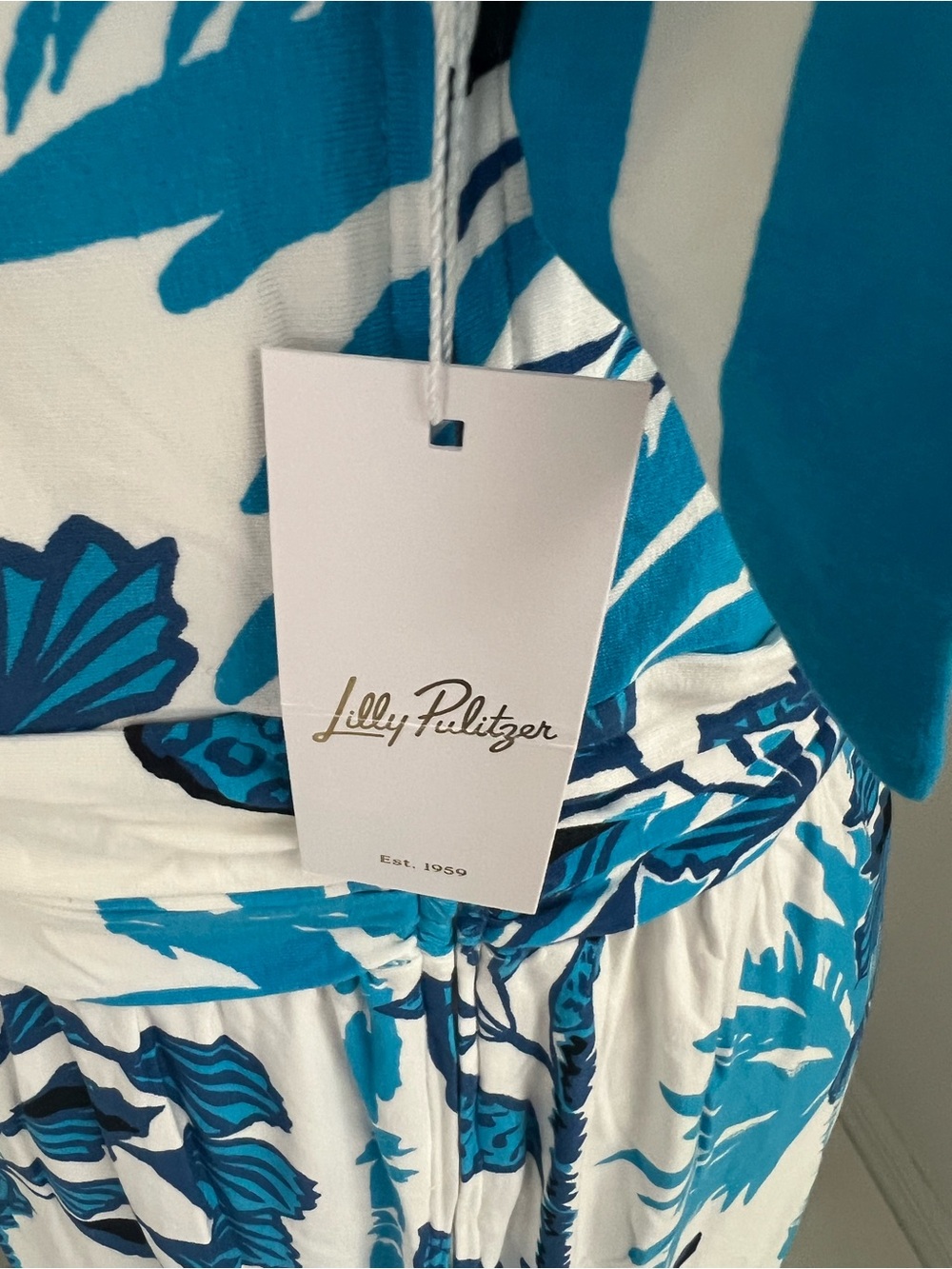 Lilly Pulitzer Blue & White Floral Halter Maxi Dress - Picture 5 of 7